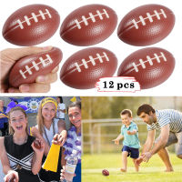 12 Pcs Football Stress Balls Mini Foam Squeeze Small Rugby Toys for Stress Anxiety Relief Relaxation for Kids and Adults