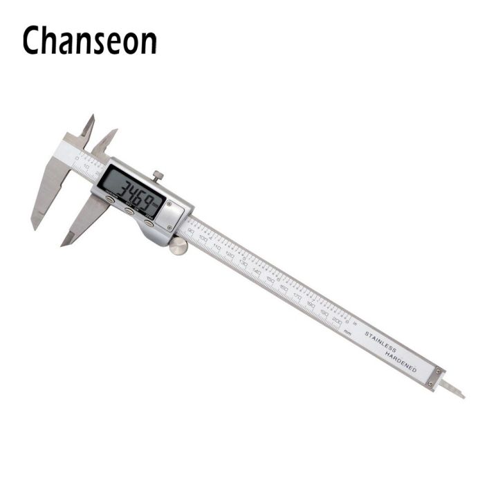 chanseon-สแตนเลสคาลิเปอร์ดิจิตอลแม่นยำเครื่องมือวัดนิ้ว-เมตริกหน้าจอใหญ่-lcd-8นิ้ว-200มม