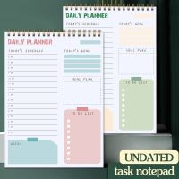 Daily Planner To Do List Notepad Undated Task Checklist Time Management Notebook Hourly Schedule Agenda Spiral Work Journal