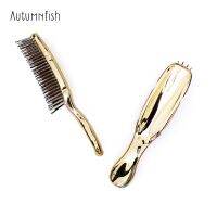 23 New Golden Massage Comb Clean Dandruff Healthy Hair Scalp Nylon Comb Teeth Womens Wet Roll Available Metallic Feel Styling Tools