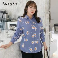 (M-10XL)Luxqlo Plus-SizeLoose And Slim เสื้อแขนยาวผู้หญิงเกาหลีลำลองพิมพ์ลายเสื้อแฟชั่นอารมณ์ใหม่เสื้อง่ายและสะดวกสบาย