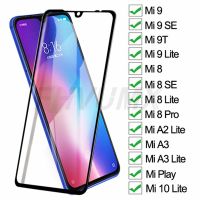 แก้วป้องกัน15D สำหรับ Xiaomi Play Mi 9 10 Lite อุปกรณ์ป้องกันกระจกกันรอย Mi 8 9 SE A3 A2 Lite Mi8 Pro เคสฟิล์มแก้วนิรภัย