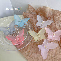 【cw】 Multicolor Gentle and All-Match Womanizing Grip Frosted Jelly Butterfly Hair Claw Color Translucent Grip New !