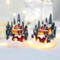 Newmine Christmas decorations Resin house Glow Decoration Christmas micro landscape Christmas small house Christmas gift ideas