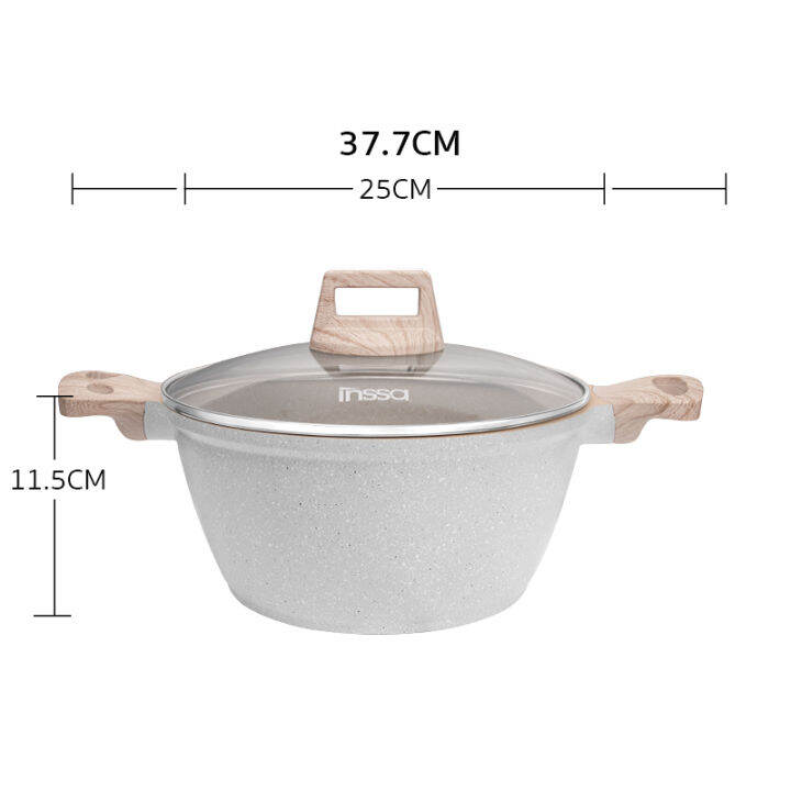 simplus-outlets-กระทะหินไมฟาน-กระทะ-24-ซม-กระทะ-4l-ใช้ในครัวเรือน-ทำอาหารเตาแก๊ส-ฝาปิดใส