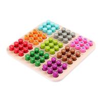 Wooden Sudoku Puzzles Board Game  Educational Colorful Brain Teaser  Math Mini  Traditional with Number for Activity  Adults Wooden Toys