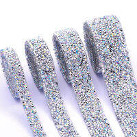 Trim Patches Hexagab Iron On Rhinestone Tape Applicator Ribbon 1 Yardlot Width 3Cm Belt Rhinestones Trimming For Dress B3806