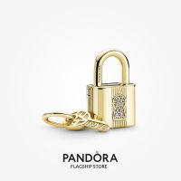 Official Store Pandora 14k Gold-Plated Padlock &amp; Key Dangle Charm