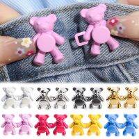 Cute Little Bear Metal Waist Buckle Removable Perforated Pin Holder Buckles Jeans Shirt Waist Adjustment Button Anti Detachment Belts