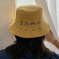 {You have a hat} แบบใหม่ One Two Three สี่ Topi Bucket พิมพ์แมวน่ารักสำหรับชายและหญิงหมวกเดินทางกลางแจ้งหมวกแก๊ปหมวกชาวประมงทรงปานามาแบบแบน