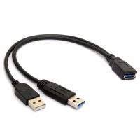 Hot 20cm USB3.0 to USB3.0/2.0 USB3.0 Female to Dual USB Male Extra Power Data Y Extension Cable Dropshipping