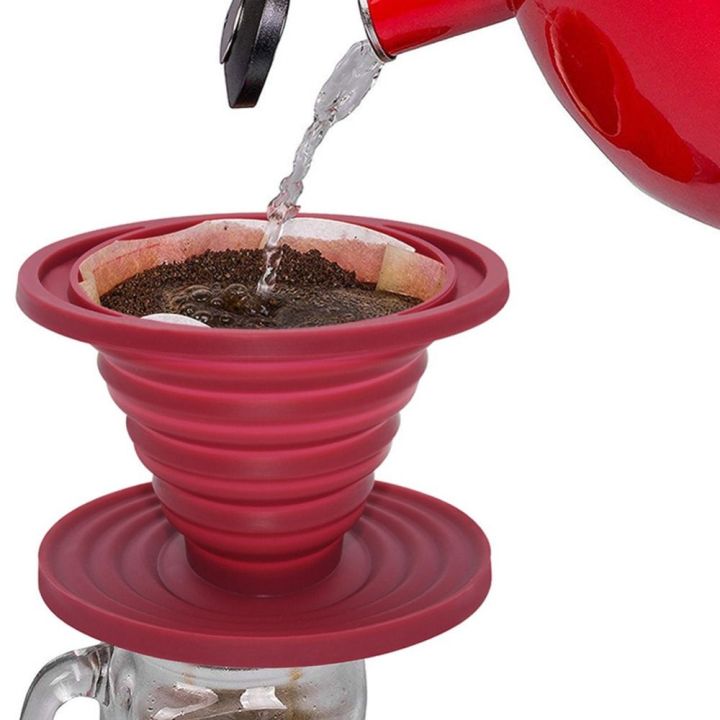 dgthe-อุปกรณ์ชงกาแฟซิลิโคนแบบพับได้ใช้ซ้ำได้กรวยกรวยกรวยกรวยกรวยสำหรับชงกาแฟถ้วยตัวกรองตัวกรองที่ดริปกาแฟ