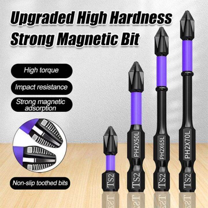 6pcs-upgraded-high-hardness-and-strong-magnetic-bit-25-65-70-90-150mm-non-slip-cross-high-hardness-electric-hand-drill-screw-set