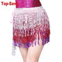 【CW】 Fashion Belly Costume Skirt Sequin Tassel Evening Skirts Up Bottom