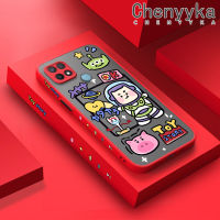 เคส Chenyyka สำหรับ OPPO เคส A15 A35 A15s 4G เคสการ์ตูนบัซไลท์เยียล์บางมีน้ำค้างแข็งโปร่งใสแข็งขอบสี่เหลี่ยมกันกระแทกปลอกซิลิโคนคลุมทั้งหมดเคสนิ่มป้องกัน