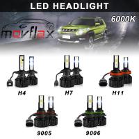 MovFlax 2ชิ้นหลอดไฟ LED ไฟตัดหมอกสีขาว100W 6000K H4/H7/H8/H9/H11/ 9006/HB4/9005/HB3ไฟวิ่ง DRL ไฟเดย์ไลท์