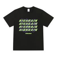 2023HIGH RAIN การออกแบบความรู้สึกการ์ตูนหมีแขนสั้นเสื้อยืดชายและหญิงฤดูร้อนสีดำทุกคู่