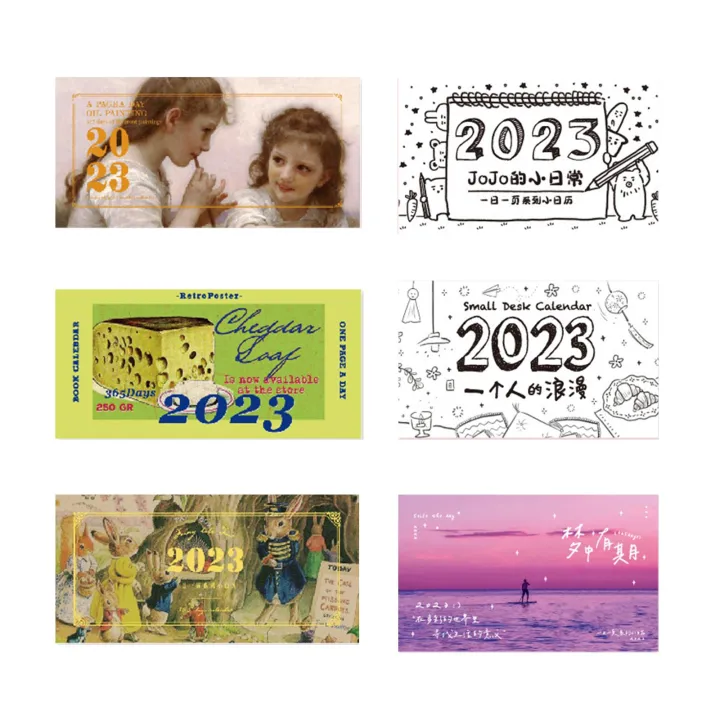 Mini Calendar 2023 with 384 pcs Creative Stickers for Collage Junk