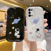 Supeso เคสดีไซน์ใหม่สำหรับ Oppo A93 A94 Reno 5 5F 5Lite 4Lite 4F ลายนักบินอวกาศดาวเคราะห์การ์ตูนสีดำเคสโทรศัพท์แบบใสนิ่มป้องกันการตก