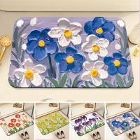 Absorbent Bath Mat INS Oil Painting Style Bathroom Mat Shower Room Floor Carpets Porch Area Non-Slip Floor Decor 발매트러그