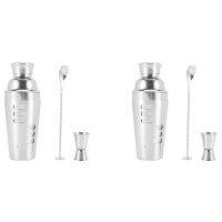 Cocktail Shaker Stainless Steel 24Oz Bar Set Kit 6Pcs Cocktail Shakers with Rotation Recipe Guide(02)