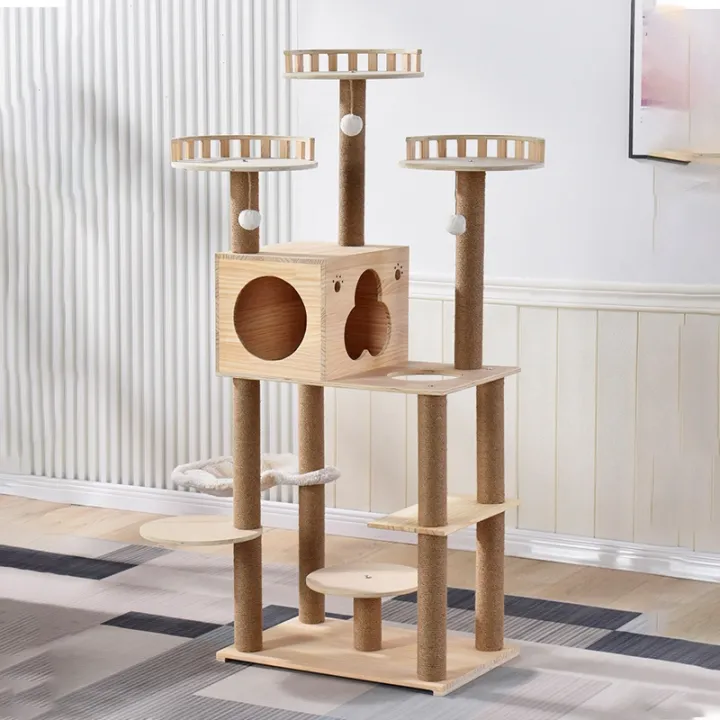 2022 2022 Best 2022 Best Cat Condo Wood Cat Tree Scratching Post With