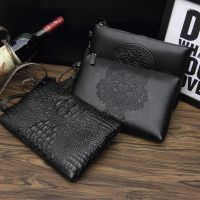 Mens Handbag Casual Large Capacity Wallet Pu Soft Leather Business Embossed Wallet Clutch Bag Spirit Young Man Social Bag 【OCT】