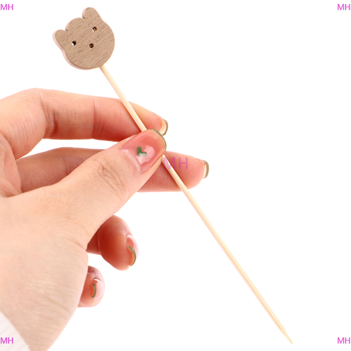 lowest-price-mh-100pcs-ตกแต่ง-toothpicks-bear-cocktail-sticks-ตกแต่งตกแต่งผลไม้