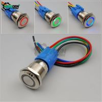 19MM 12V IP68 Waterproof Momentary Push Button Switch Metal Stainless Steel with Connection Wire Self-Reset Switch