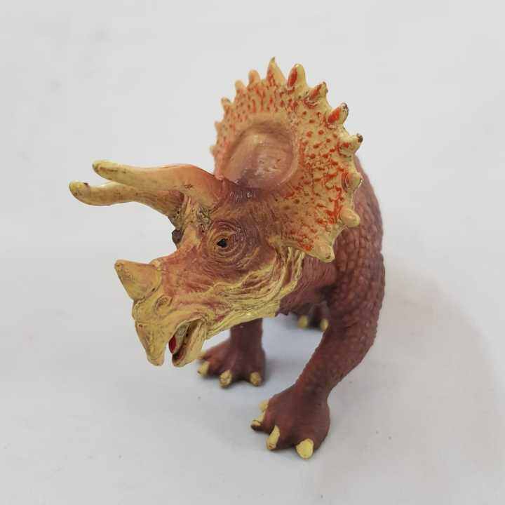 Figure Dinosaurus Triceratops mainan figur pajangan PVC 19cm detail ...