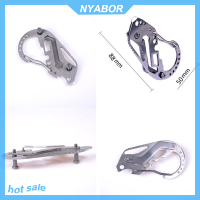 NYABOR คีมยึดกุญแจอเนกประสงค์ประแจ QuickDraw carabiner สแตนเลสพร้อมที่เปิดขวด