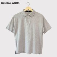 เสื้อโปโลคอปกผู้ชายแขนสั้น สีเทา มือสอง แบรนด์ Global work