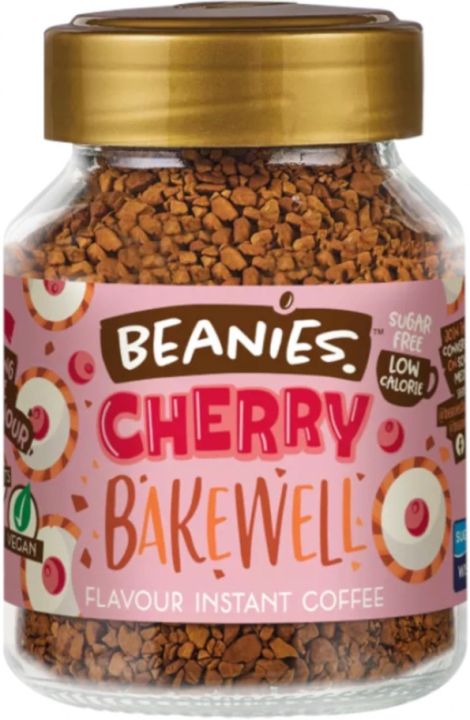 BEANIES Instant Coffee คั่วกลิ่น Cherry Bakewell 1 ขวด 50 กรัม กาแฟจากอังกฤษ EXP 29/02/24