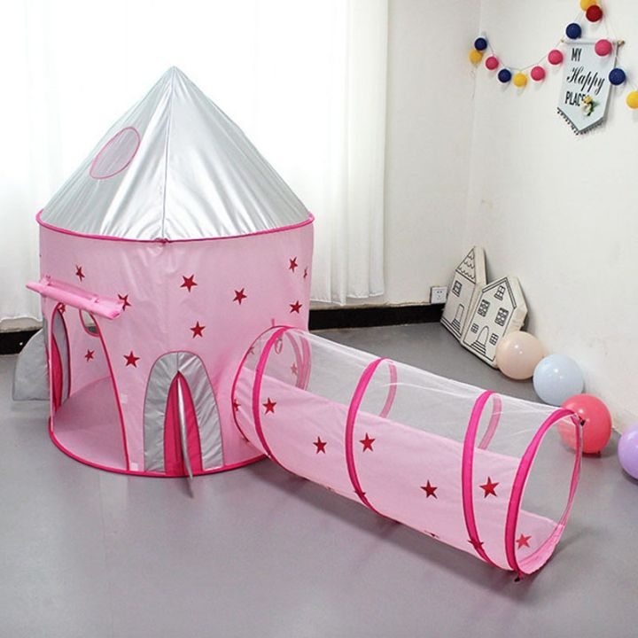 3-in-1-spaceship-tent-quick-open-ball-game-play-house-portable-rocket-ship-tent-indoor-crawling-tunnel-for-kids-childrens-gift