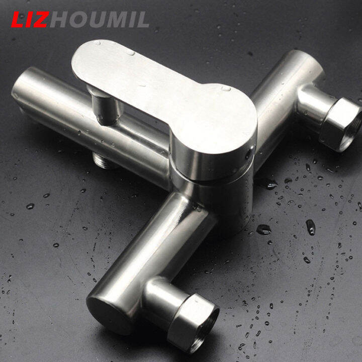 lizhoumil-ก๊อกขัดอ่างอาบน้ำสแตนเลส304วาล์วผสมร้อนและเย็นก๊อกน้ำฝักบัวอาบน้ำก๊อกสามส่วน