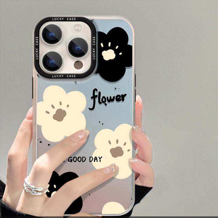 สำหรับ-iphone-เคสโทรศัพท์มือถือลายดอกไม้วัสดุเลเซอร์-tpu-ป้องกันการตกและป้องกันการชน-for-iphone-14-13-12-11-pro-max-xs-max-xr-xr-x-7-8-plus