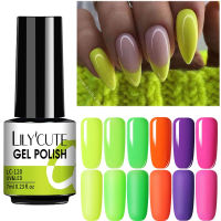 LILYCUTE Fluorescent Polish Nail Color Glitter Sequins Matte Effect Gel Long Lasting Base Top Coat Nail Art