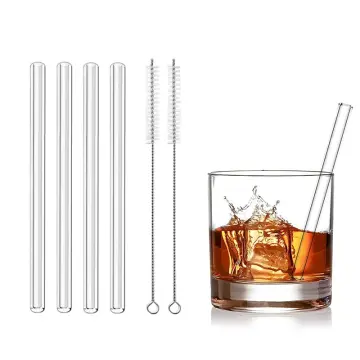 8Pcs Reusable Glass Boba Straws, 14mm Extra Wide Clear Smoothie Straws for  Bubble Tea, Eco-friendly Drinking Straws with cleaner brush, Box Pack
