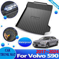 รถ Trunk สำหรับ Volvo S90อุปกรณ์เสริม2017 ~ 2024 2023 2022 TPE วัสดุ Trunk Floor Mats Anti-สกปรกพรม Liner เก็บ Pad