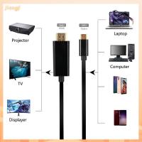 JIANGF 4K 30/60Hz สาย USB C Type C เป็น HDMI 4K อุปกรณ์ที่รองรับ 1.8เมตรค่ะ สายอะแดปเตอร์ สากลสากลสากล อะแดปเตอร์ทีวี โทรศัพท์มือถือแท็บเล็ต HDTV