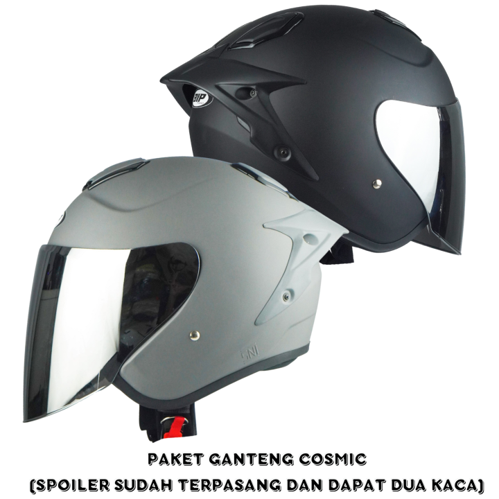 Helm Half Face Paket Ganteng Bippplast Solid Series Helm Motor Pria SNI Lazada Indonesia