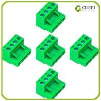 CUFEI 5 Pcs 4พิน ตัวเชื่อมต่อประเภทฟีนิกซ์ ระยะพิทช์5.08มม. สีเขียวอ่อน สกรู PCB สกรู ตัวผู้และตัวเมีย ที่ยึด PCB เทอร์มินอลบล็อกเทอร์มินัล อุปกรณ์อิเล็กทรอนิกส์อิเล็กทรอนิกส์