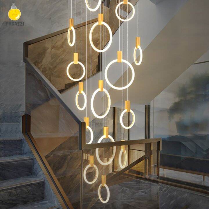 Pagazzi Modern LED pendant lights, ceiling, living room, acrylic circular pendant ring