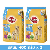 อาหารสุนัข เพดดีกรี สำหรับ ลูกสุนัข ทุกสายพันธุ์ 0-6 เดือน รสนม 400 กรัม (2 ถุง) Pedigree Puppy Mother &amp; Babydog Milk Flavor Puppy Weaning 400g (2 Bags)