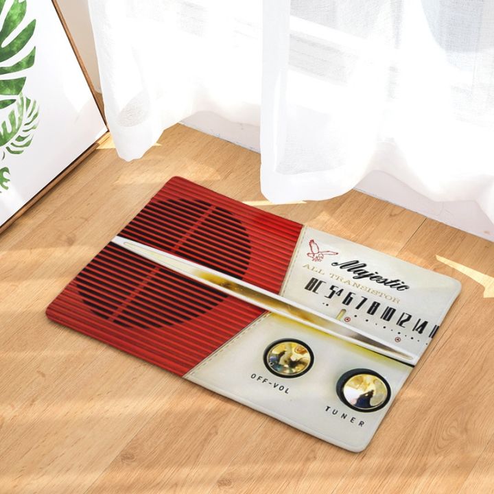 entrance-anti-slip-doormat-vintage-tv-magnetic-tape-music-cassette-r-decor-welcome-pad-water-absorption