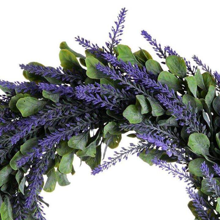 2x-artificial-wreath-door-wreath-17-inch-lavender-spring-wreath-round-wreath-for-the-front-door-home-decor