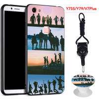 BTS เคสโทรศัพท์สำหรับ VIVO Y79/Y73/V7 Plus/1716/1726ซิลิคอนนุ่มกรณีที่มีรูปแบบเดียวกันแหวนและเชือก