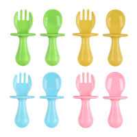 Safety PP Training Feeding Spoon Fork for Baby with Short Handle Food Grade Infant Utensils Child Toddler Feeding Spoon Feeder