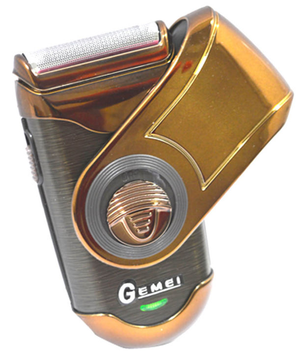 gemei-เครื่องโกนหนวดไฟฟ้าไร้สายแบบชาร์จ-gm-9001-ใบมีดแบบฟอยด์-ขนาดพกพา-พร้อมที่กันจอน-แถมฟรี-ใบมีดสำรอง-สีทอง