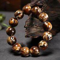 สร้อยข้อมือสีเหลืองอำพัน Root Flower Honey Wax Hand String Root Flower Amber Round Bead Bracelet Men And Women